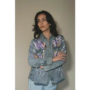 Camasa din denim vopsita manual imagine