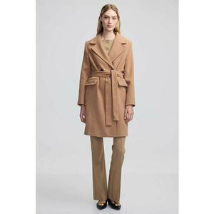 Palton lung din amestec de lana cu doua randuri de nasturi imagine