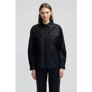 Jacheta lejera din piele ecologica cu maneci cazute imagine