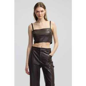 Top crop de piele ecologica imagine