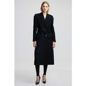 Palton lung din amestec de lana cu o curea imagine