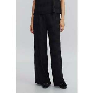 Pantaloni cu aspect texturat si talie inalta imagine