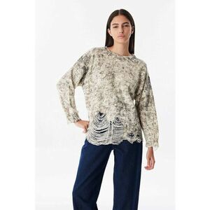 Pulover lejer cu detalii cu aspect deteriorat imagine