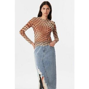 Bluza cu model stea si decolteu la baza gatului imagine