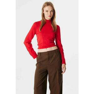 Pulover crop cu guler mediu imagine