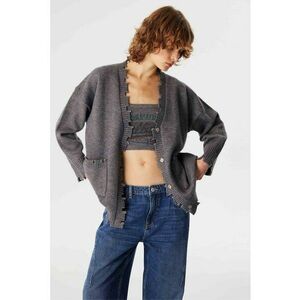 Cardigan supradimensionat cu terminatii nefinisate imagine