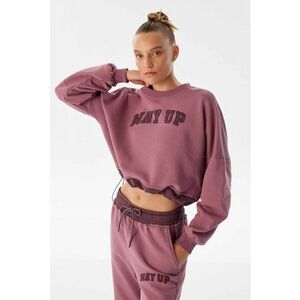 Bluza crop de trening din bumbac cu imprimeu text imagine