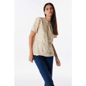 Tricou texturat cu decolteu la baza gatului imagine