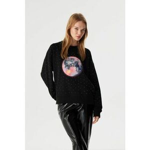 Bluza de trening cu aplicatii si imprimeu imagine