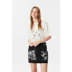 Fusta mini de denim cu rupturi decorative imagine