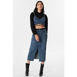 Fusta de denim cu slit frontal imagine