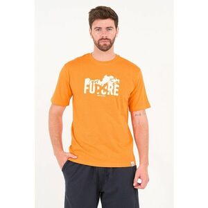 Tricou cu decolteu la baza gatului si imprimeu text imagine