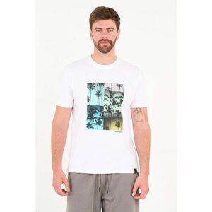 Tricou de bumbac cu imprimeu tropical imagine