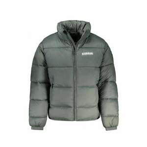 Geaca de iarna matlasata barbati - cu 2 buzunare exterioare - cu gluga - logo - Verde imagine