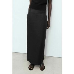 Fusta din in cu croiala creion si model uni imagine