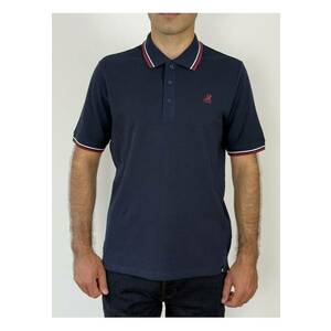 Tricou polo barbati cu logo si detalii contrastante - Regular fit imagine