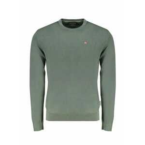 Pulover barbati cu decolteu la baza gatului - logo si croiala Regular fit - Verde inchis imagine