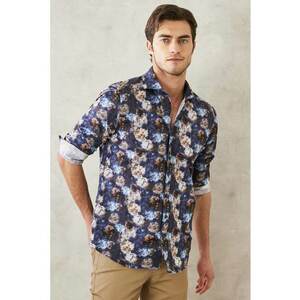 Camasa slim fit cu model floral imagine