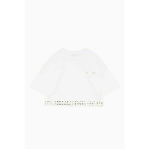 Tricou crop - cu detalii micro tip oglindă aplicate în trei rânduri imagine