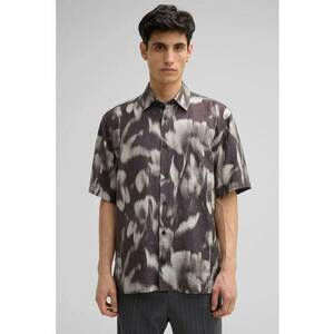 Camasa cu maneca scurta si imprimeu - Negru - imagine