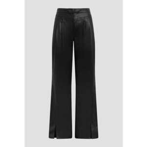 -Pantaloni cu talie înaltă - drapaje și decupaj lateral la glezne imagine