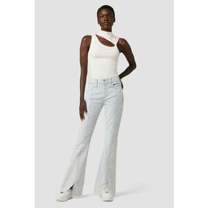 Pantaloni raiati - evazati - cu talie inalta imagine