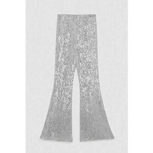 -Pantaloni slim-fit - evazați - din tul elastic cu paiete imagine