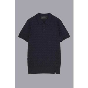 Tricou cu guler polo și material texturat imagine