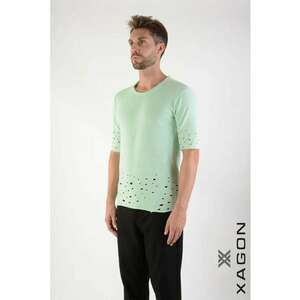 Tricou regular fit cu detalii damage la mâneci și talie imagine