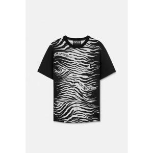 Tricou oversize cu animal print imagine