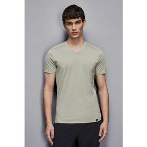 Tricou regular fit cu guler in V imagine