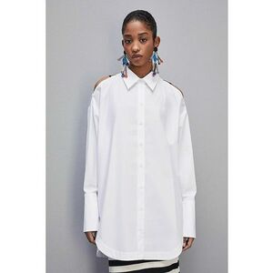 Cămașă supradimensionată din poplin cu decupaj pe umeri imagine