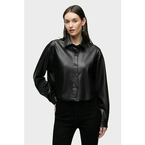 Cămașă crop - supradimensionată din piele ecologică imagine