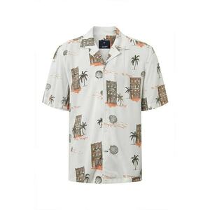 Cămașă supradimensionată cu mânecă scurtă și imprimeu city imagine