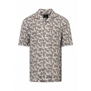 Cămașă regular fit cu mânecă scurtă și imprimeu tip logo imagine