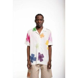 Cămașă cu mâneci scurte - supradimensionată - cu imprimeu floral imagine