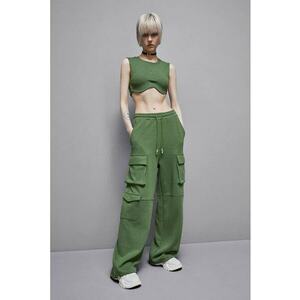 -Pantaloni cu elastic în talie și buzunare laterale imagine