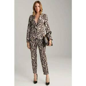 Pantaloni casual fit cu talie inalta si imprimeu animal-print imagine