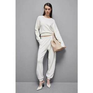 -Pantaloni tricotați cu elastic la glezne si detaliu lateral imagine