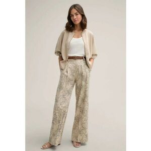 -Pantaloni largi cu talie înaltă și imprimeu floral imagine