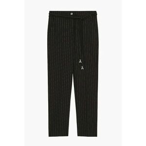 -Pantaloni creion cu drapaj la spate și imprimeu în dungi imagine