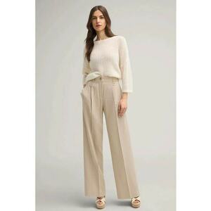 -Pantaloni largi cu talie înaltă WD6 imagine