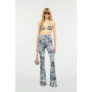 -Pantaloni evazați cu șnur lateral în talie imagine