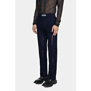 -Pantaloni evazați din tricot - cu transparență discretă nervurată și logo frontal Louis Gabriel Nouchi imagine