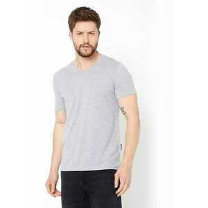 Tricou din bumbac cu decolteu in V imagine