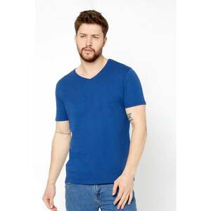 Tricou din bumbac cu decolteu in V imagine