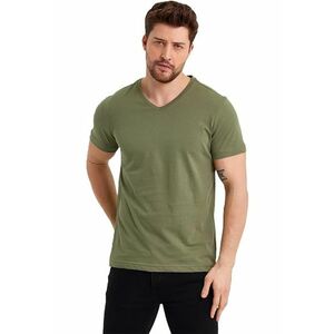 Tricou din bumbac cu decolteu in V imagine