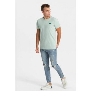 Tricou de bumbac cu decolteu la baza gatului imagine