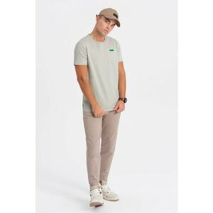 Tricou de bumbac cu decolteu la baza gatului imagine