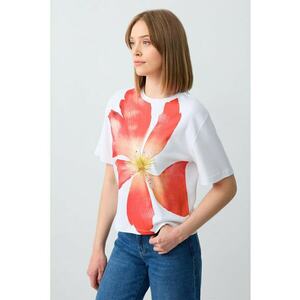 Tricou din bumbac cu imprimeu floral imagine